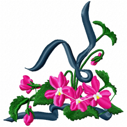 Flowers And Tree Embroidery Design 1